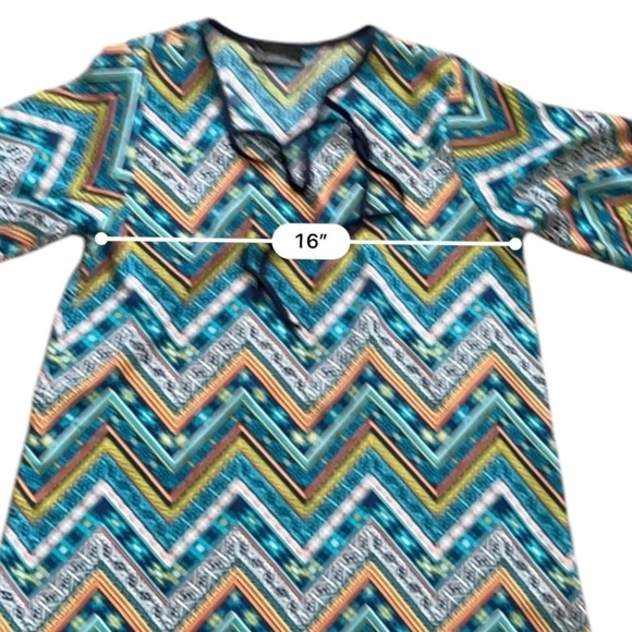 Signature Studio contemporary style chevron pattern top tunic S multicolor - Picture 7 of 14